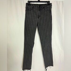 Abercrombie & Fitch Faded Black Striped High Waist Slim Jeans Denim 4 27